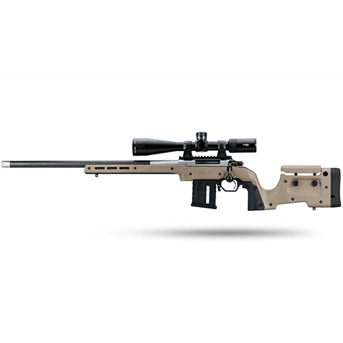 Le XRS Chassis allie le confort d'une crosse traditionnelle aux avantages d'un système moderne, avec grip interchangeable, ajustement de la longueur et compatibilité AICS.